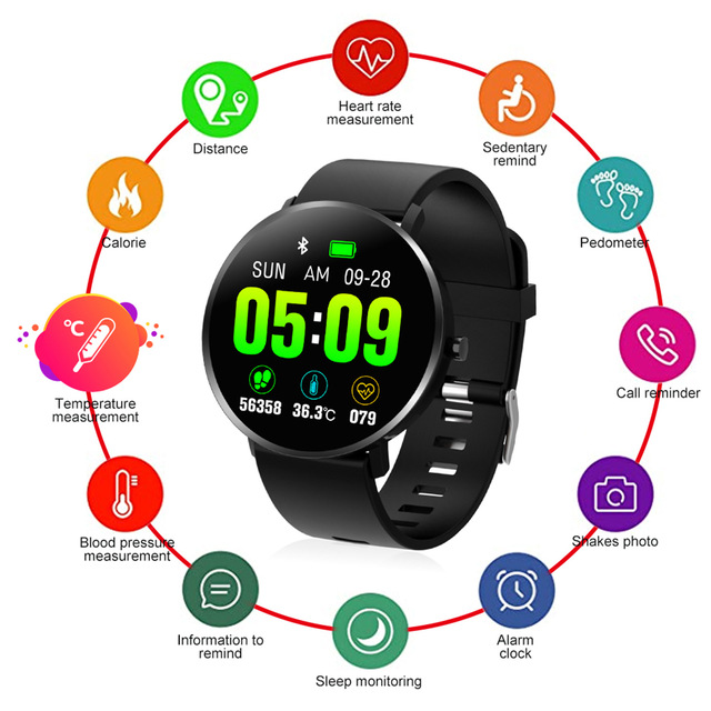 F25T OLED Full Touch Screen Smart Bracelet Rubber Wireless Charging Body Temperature Blood Oxygen Monitoring IPX-6 Waterproof