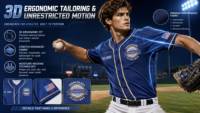 Camiseta de Béisbol Personalizada Anti UV de Manga Corta Transpirable Uniforme de Equipo Unisex para Hombre y Mujer 2XL OEM