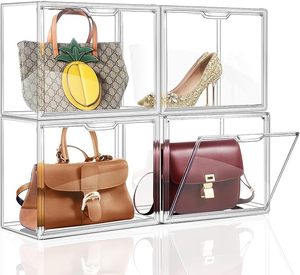 Thùng Lưu Trữ rõ ràng, tổ chức tủ quần áo và lưu trữ, trường hợp hiển thị acrylic với nắp từ tính cho túi xách, giày cao gót, sưu tầm - Product Image 1