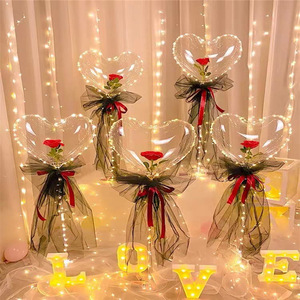 Nouveau produit 2023 ballon Bobo Rose Bouquet lumineux Led cadeau saint-valentin ballon - Product Image 6