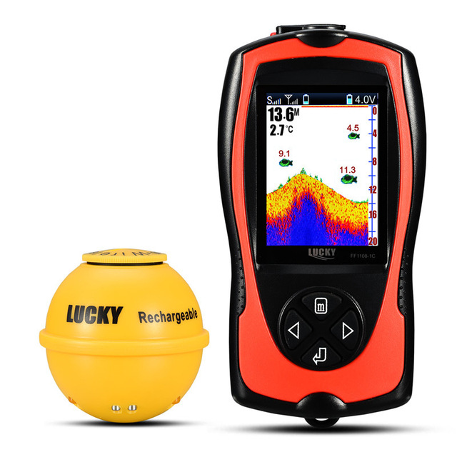 NEW LUCKY 1CWLA Wireless Sonar Fishing Alert Fish Finder Underwater Echo Sounder Fishing Detector Portable Fish Finder