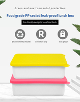 Boîte à lunch pour enfants avec logo personnalisé, motif coloré, en PP de qualité alimentaire, sans BPA, isolée, étanche, 2 compartiments, couvercle en silicone, style coréen
