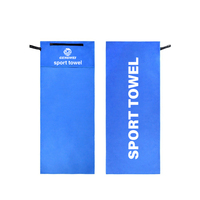 Serviette de sport en microfibre avec logo personnalisé et poche zippée dissimulée - Serviette absorbante à séchage rapide pour la course à pied, le yoga et la remise en forme