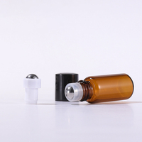 Bernstein glasflasche Rolle auf 1ml 2ml 3ml 5ml Für ätherische Parfüm öle Kosmetik gläser Leerer Rollerball auf Flaschen