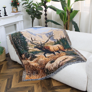 Couverture tapisserie tissée personnalisable rapide pour chalet de <span class=keywords><strong>montagne</strong></span>, couverture jacquard portable quatre saisons pour le camping, les voyages en camping-car et le style de vie - Product Image 2