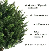 Boule de topiaire artificielle en cèdre, eucalyptus et buis avec piquet de sol, arbuste artificiel vert luxuriant pour extérieur