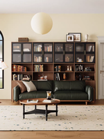 Armoire de chambre à coucher en placage de bois, style Mid-Century, avec portes vitrées, meuble de chambre à coucher, combinaison libre