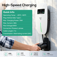 Chargeur mural Ovrod Evse Ev Station 100/240 V, Wallbox 32A, chargeur EV 16A Type 1, 30M 10M