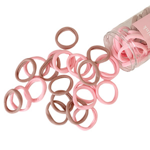 50 pièces de boîtes d'emballage personnalisées de 3,5 cm, emballage multicolore, bandes noires sans couture, petits élastiques en nylon pour cheveux avec logo - Product Image 3