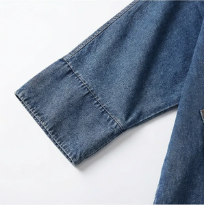 Chaqueta vaquera informal holgada para <span class=keywords><strong>mujer</strong></span> Wangsheng, <span class=keywords><strong>abrigo</strong></span> con cuello en V y botones, con bolsillos, ropa exterior cómoda de talla grande - Product Image 3