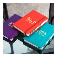 Agenda A5 2025 en cuir Pu, planificateur quotidien, carnet à couverture rigide, avec logo personnalisé, agenda non daté, vente en gros