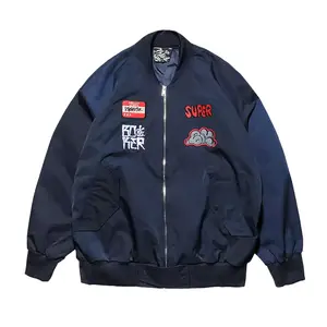 New In 100% Polyester Letterman Train Thêu Áo Khoác Máy Bay Ném Bom Varsity Áo Khoác Cho Nam Giới