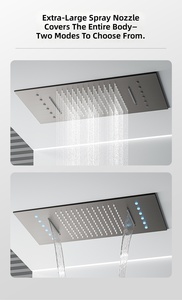 Système de <span class=keywords><strong>douche</strong></span> hydroélectrique intelligent encastré avec affichage numérique de la température, grand jet de pluie, tout en cuivre, mitigeur de <span class=keywords><strong>douche</strong></span> mural dissimulé pour salle de bain - Product Image 3