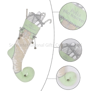 Haute qualité velours bas de noël décor suspendu en peluche cadeau bonbons à la main jouet texte broderie <span class=keywords><strong>chaussettes</strong></span> de noël - Product Image 2