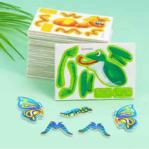 Promotion 10 Pc/pack 3D insecte Puzzle bricolage dinosaure avion réservoir à la main Puzzle enfants jouets maternelle cadeau enfants présents