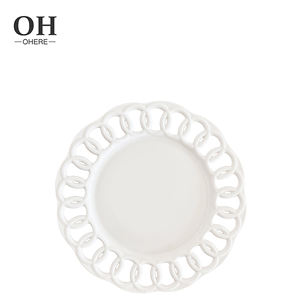 Ohere <span class=keywords><strong>Assiettes</strong></span> <span class=keywords><strong>de</strong></span> présentation en porcelaine osseuse <span class=keywords><strong>de</strong></span> forme évidée faites à la main et vaisselle <span class=keywords><strong>de</strong></span> banquet en céramique <span class=keywords><strong>de</strong></span> mariage nouveau design - Product Image 4