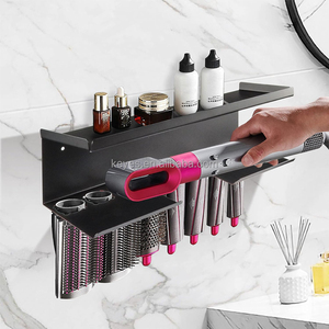 Moderne Zwarte Opberghouder Voor Krultijzeren Accessoires Wandgemonteerde Displayrek Beugel Thuis Badkamer Organizer - Product Image 4