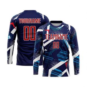 Men Graphic <b>Long</b> Sleeve Soccer Jersey Breathable Football Shirt Quick Dry Performance Athletic Sportswear for Training <b>Matches</b> - Product Image 1
