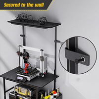 Support d'imprimante JH-Mech, robuste, résistant à la rouille, 60 x 40 x 94 cm, gain de place, bureau, marron, pour imprimante