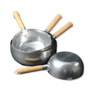 Grosir tanah liat cooker amazon-Amazon Terlaris Peralatan Dapur Stainless Steel Perak Memasak dengan Gagang Kayu, Peralatan Memasak Dapur Restoran.