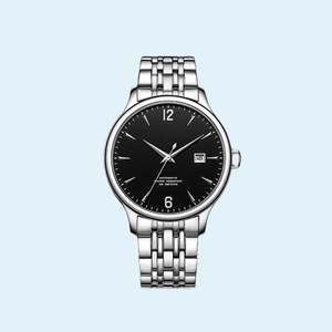 Montre en or en gros pour homme, cadeau d'affaires de luxe, montre mécanique automatique avec date, bracelet en acier inoxydable - Product Image 4