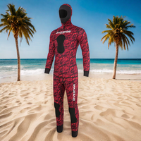 DIVESTAR Wetsuit Pria 3mm Neoprene Kamuflase untuk Spearfishing, Tahan Lama, Anti Air, Bernapas, Ukuran Besar, Lapisan Dalam Open Cell