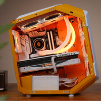 Lovingcool 2024 Popular Shaped Desktop Computer Gaming M-ATX CPU Cabinet Gaming & Towers Bottom With RGB Light
