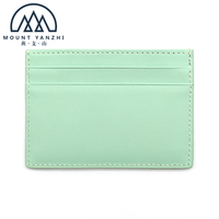 Dompet Kartu Saku Mewah Logo Kustom Anti Maling Tipis Kulit Asli Pemblokir Rfid Tempat Kartu Kredit Bisnis