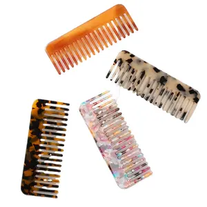 Hot Sale Colourful Acetate Leopard Print Anti Static Detangling Portable Shiny Cushion Comb Hair Comb