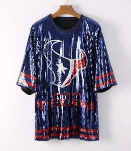 Women's Cheerleading Uniform Sequined <strong>Shirt</strong> Compressed 100% Modal Breathable Anti-UV Quick Dry Large Size European American - Product Image 6