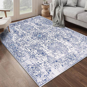 Alfombra de estilo étnico para sala de estar, rectangular, antideslizante, lavable a máquina, con diseño bohemio, para decoración del hogar. - Product Image 2