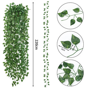 Plante grimpante artificielle en soie, lierre végétal cinq couleurs, décoration murale pour la maison et le jardin - Product Image 3