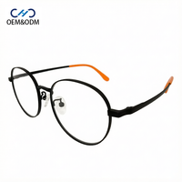 JJH26217 Monturas de Gafas Unisex Redondas de Metal con Aro Completo, Lentes AC, Diseño Ligero para Uso con Prescripción Médica