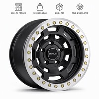 Jantes Beadlock forgées à double 8 branches noir mat 17-22 pouces 6061-T6, jantes tout-terrain simulées véritables 6x5.5 5x5.0 pour Bronco Tacoma