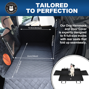 Funda de asiento de coche para perros de lujo con extensor, hamaca antideslizante para mascotas para protección de asiento trasero, ventana de malla transpirable y bolsillos de almacenamiento - Product Image 3
