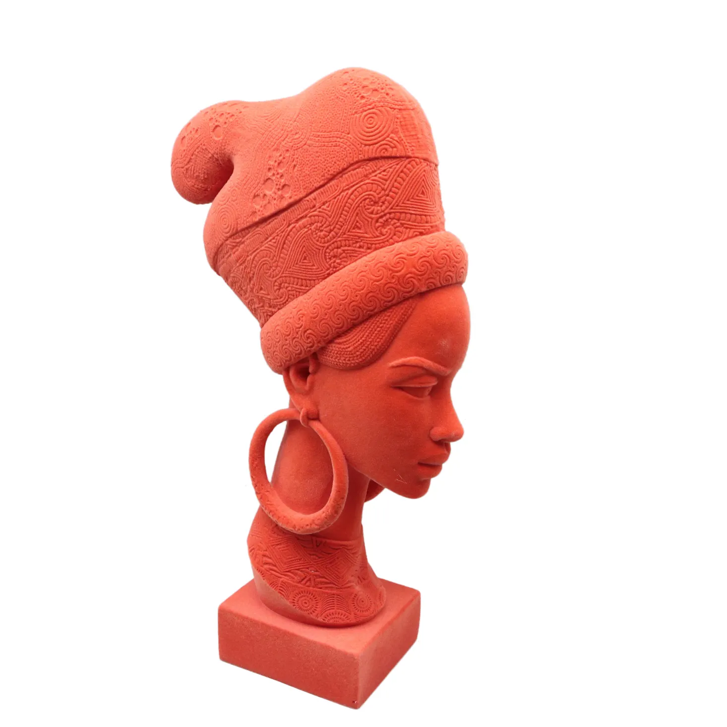 Estatua de cabeza de mujer egipcia Flocado de resina para decoración del hogar