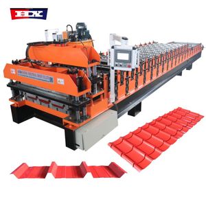 Hochgeschwindigkeits-Glasierte 1075 Dachziegel & PV4 Trapezförmige Platten Doppelschicht-Rollformmaschine - Product Image 1