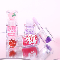 Huile Luminescente à la Fraise Décoration de Maquillage Halloween Hydratant Fruit Lip Plumper Transparent avec Brillance Glossy