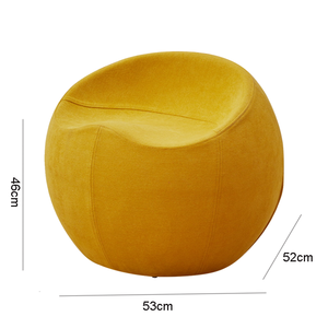 Banco para zapatos estilo crema para balcón, taburete bajo con forma de manzana, silla decorativa de diseño, sillón puf individual de ocio, silla para área de descanso - Product Image 6