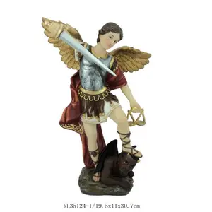 Estatua personalizada de resina de Saint Michael para decoración del hogar, artículos religiosos, Arcángel, Michael, manualidades de resina, fabricación china