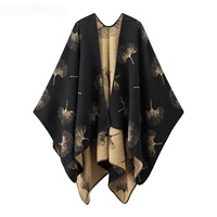 Châle long réversible en acrylique pour femme avec motifs géométriques/écossais, coupe-vent et durable pour l'hiver, les banquets et l'usage quotidien