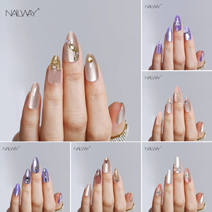 <span class=keywords><strong>Uñas</strong></span> Acrílicas Nailway Largas Tipo Ataúd/Bailarina, <span class=keywords><strong>Color</strong></span> <span class=keywords><strong>Rosa</strong></span> Brillante, Cobertura Completa, Reutilizables, Adhesivas, Efecto Ojo de Gato - Product Image 6