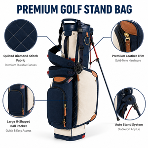 PRIMUS <span class=keywords><strong>GOLF</strong></span> Borsa da <span class=keywords><strong>Golf</strong></span> Personalizzata in Tela Retrò con Tasche di Grande Capacità, Borsa da <span class=keywords><strong>Golf</strong></span> con Ruote - Product Image 4