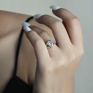 925 स्टर्लिंग चांदी के गहने डिजाइन जिरकॉन 18k का वादा vs1 1ct मोइससानाइट डायमंड सगाई जोड़े के लिए शादी के छल्ले - Product Image 3