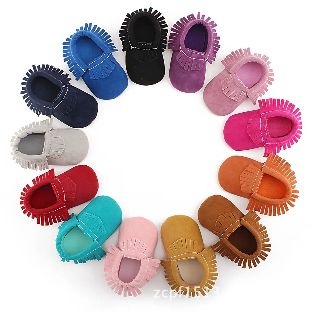 Newborn Baby Boy Crib Infant Toddler Girl Fringe Moccasins Soft Sole Shoes Shoe