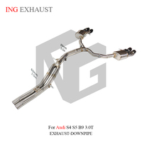 Audi S4 S5 B9 3.0T için ING Paslanmaz Çelik Egzoz, Yüksek Kaliteli Valvetronic Egzoz Oto Performans Parçaları ile Valfli Susturucu
