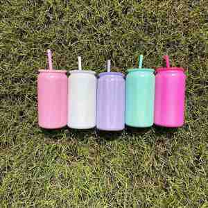 Recyclable Custom LogoBulk Keep Hot & Cold 16oz Stainless Steel Can Shimmer Tumbler - Product Image 1