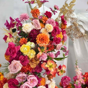 Vente en gros d'arc de mariage en soie artificielle arc de fleurs en corne arc de fleurs arrangement arc de mariage ensemble d'arc de fleurs artificielles - Product Image 3