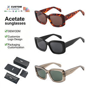 Lunettes de soleil polarisées UV400 vintage italiennes de haute qualité, monture carrée en acétate tendance Y2K pour femmes et hommes, idéales pour la conduite, les voyages et les fêtes - Product Image 1