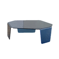 Table basse en verre thermoformé effet vague d'eau, petite table de salon moderne de luxe léger, panneau en verre trempé thermoformé